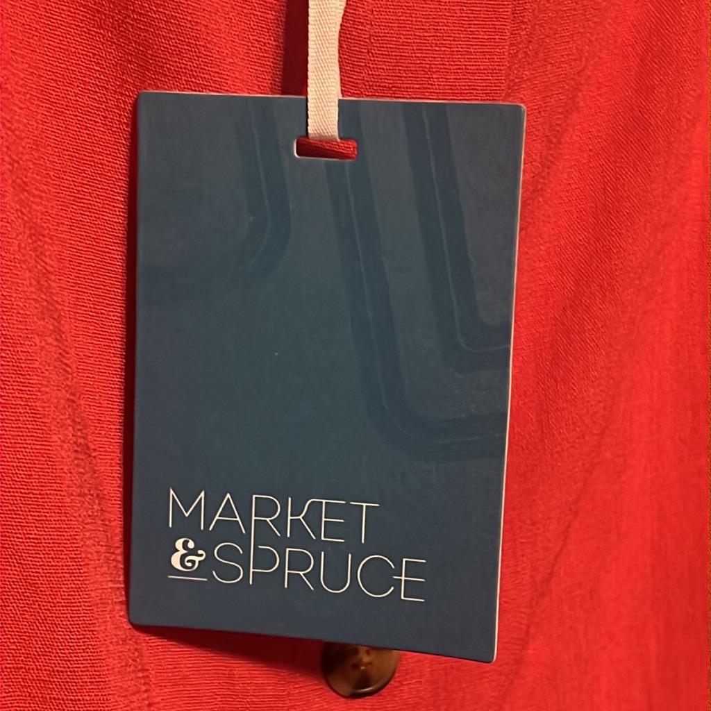 Nwt Market & Spruce Coral Button Down Tank Top Size 1x — image 2 of 8